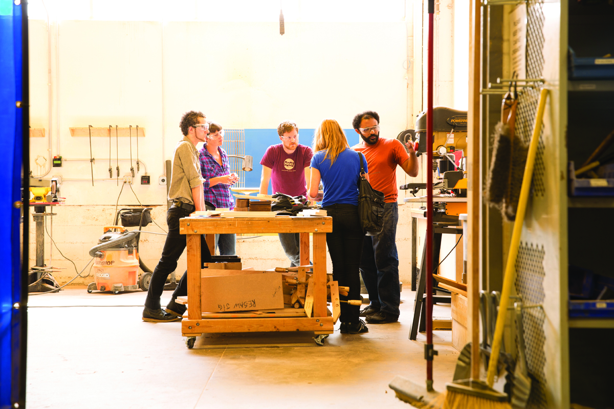 2. The company offers from 100 to 200 classes per month, like this one in the woodshop, from introductory to advanced.